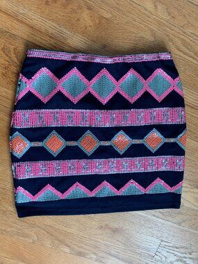NWOT S Sequin Mini Skirt with Inner Lining